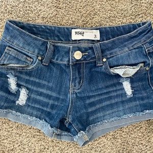 RSQ Jeans Size 3 Women Blue Distressed Cuffed Stre